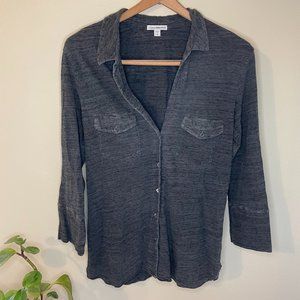 James Perse Slub Cotton Button Front Shirt